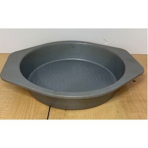 Round Pie Pan Tart Pan Baking Pan Gray Metal With Ridged Interior